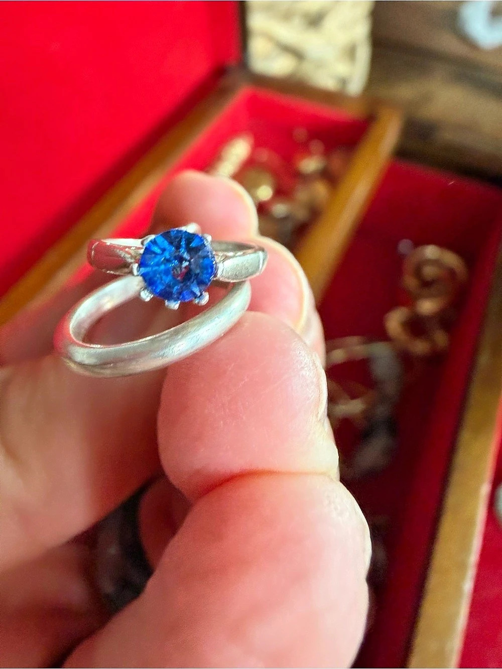 Love Token Silver & Blue Ring and Pendant